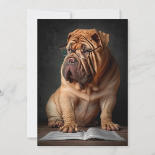 Carte Shar Pei Chien intelligent avec conception de livr