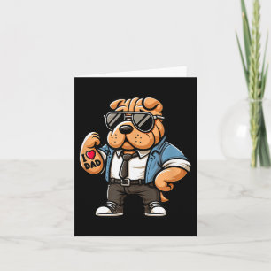 Carte Shar Pei I Love Papa Drôle Chien Tattoo