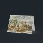 Carte Shared Warmth Whimsical Farmhouse Animals Campfire<br><div class="desc">This greeting card features a dog,  cat,  rabbit,  and duck gathered around a cozy campfire on a peaceful farm decorated for Christmas. The warm,  festive scene is perfect for holiday greetings,  Christmas messages,  or thinking-of-you notes. A sweet card for animal lovers.</div>
