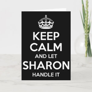 Carte Sharon Gardez Calme Nom Personnalisé Drôle Anniver