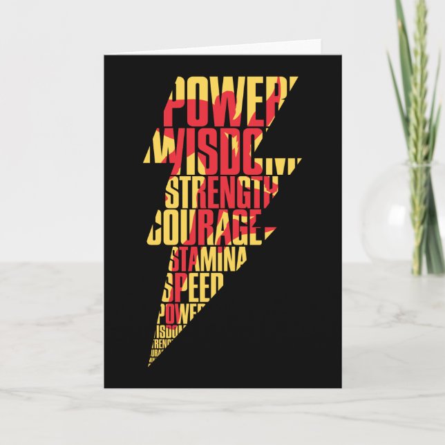 Carte SHAZAM ! | Shazam Capacités Éclair Graphique (Devant)