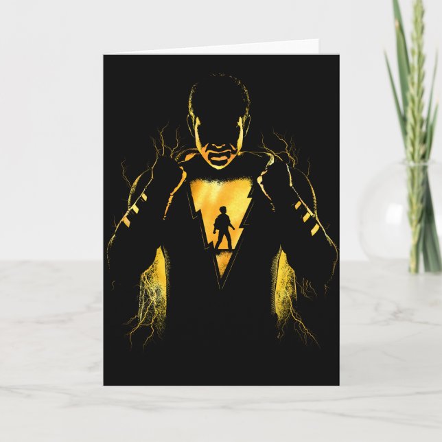 Carte SHAZAM ! | Shazam et Billy Lightning Silhouette (Devant)
