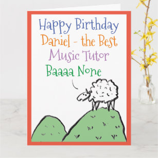 Carte Sheep Design Joyeux anniversaire à un musicien Tut