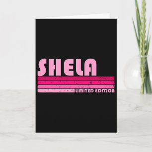 Carte Shela Nom Personnalisé Rétro Vintage 80s 90s Naiss