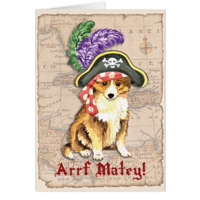 Carte Sheltie Pirate (Devant)