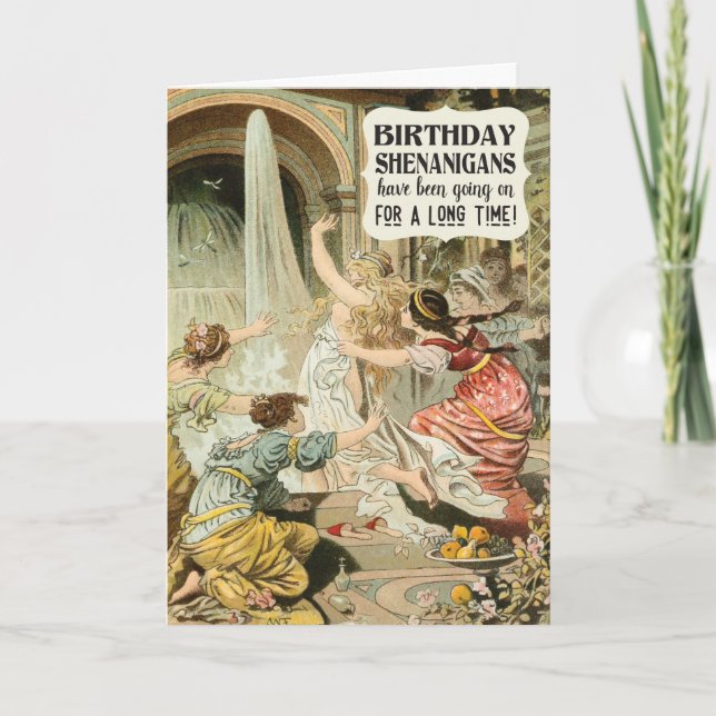 Carte Shenanigans d'anniversaire avec des femmes Vintage (Devant)