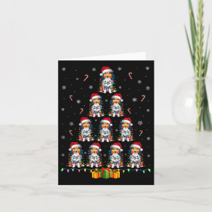 Carte Shetland Sheepdog Chien Santa Hat Noël Lumières Ch