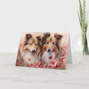 Carte Shetland Sheepdog Saint-Valentin