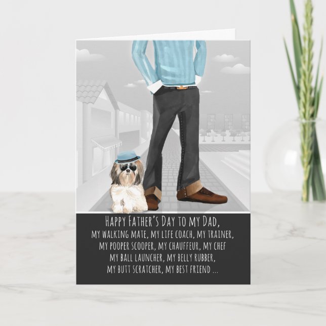 Carte Shi Tzu de la Fête des pères des chiens (Devant)