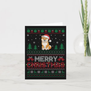 Carte Shiba Inu Amoureux de les chiens Santa Hat Arbre d
