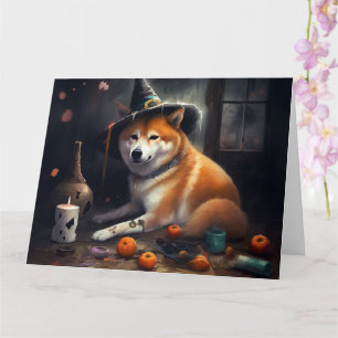 Carte Shiba Inu Citrouilles Halloween effrayant