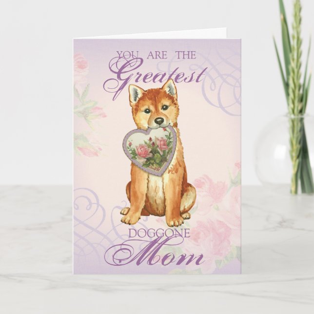 Carte Shiba Inu Maman du coeur (Devant)