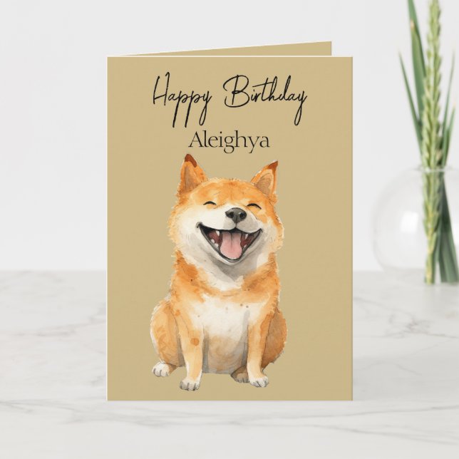 Carte Shiba Inu qui rit personnalisé (Devant)
