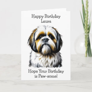 Carte Shih Tzu Amoureux de les chiens Personnalisé Anniv