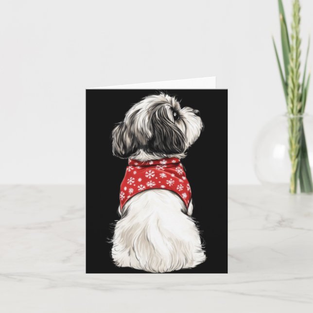 Carte Shih Tzu Christmas Lights Dog Lover Xmas Pajama Pu (Devant)