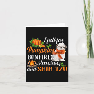 Carte Shih Tzu Je Tombe Pour Citrouilles Bonfires Smores
