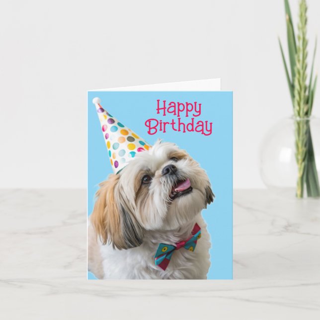 Carte Shih Tzu Joyeux anniversaire (Devant)