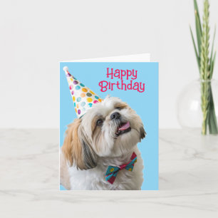 Carte Shih Tzu Joyeux anniversaire