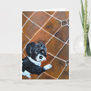 Carte Shih Tzu sur Terrace Peinture d'Alfred Fox