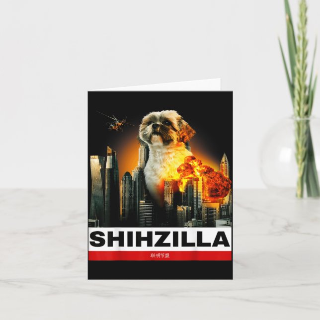 Carte Shihzilla - Drôle de Shih Tzu (Devant)