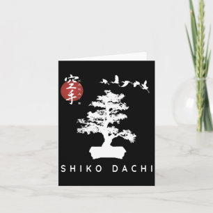 Carte Shiko Dachi Karate Débutant Bonsai Kanji Calligrap