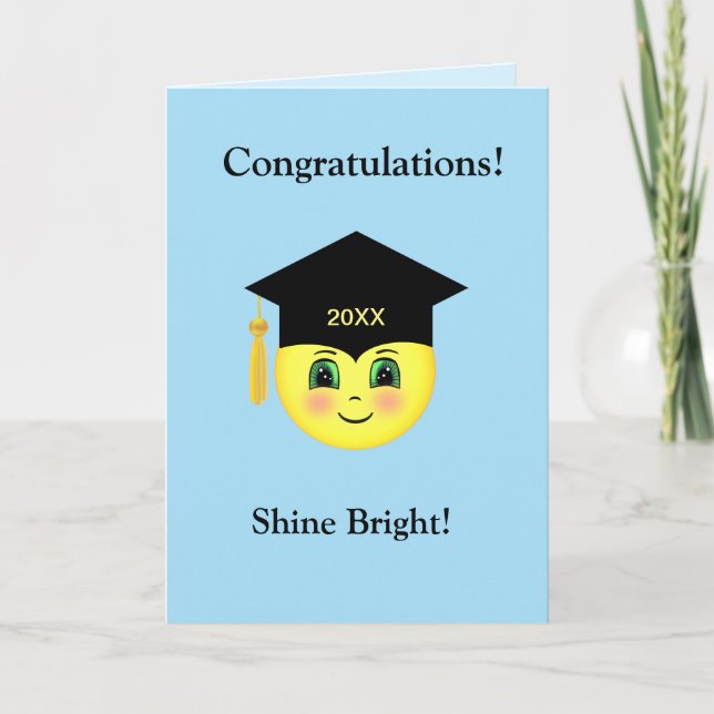 Carte Shine Bright Happy Face Graduation Card (Devant)