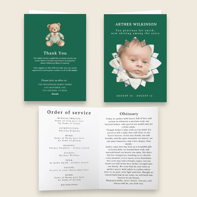 Carte Shining Star Baby Funeral Memorial Card (Créateur téléchargé)
