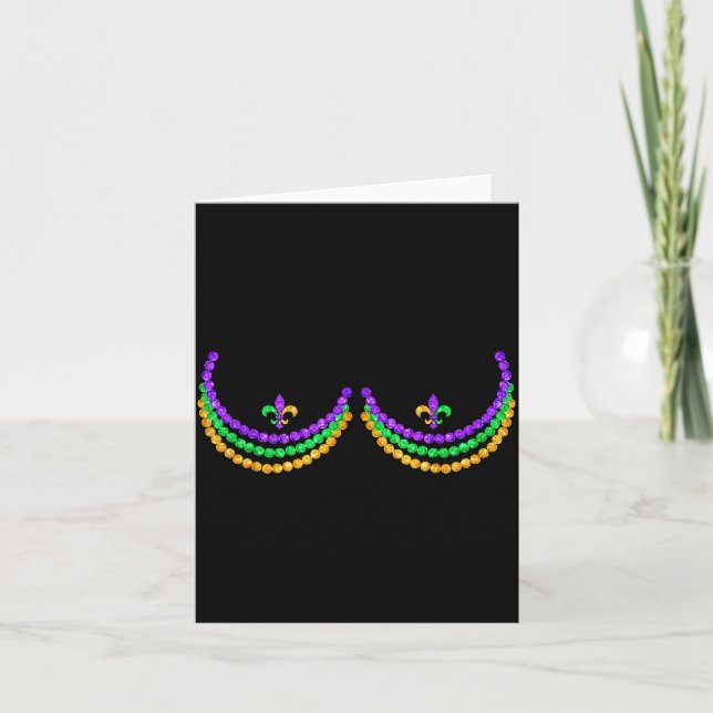 Carte Shirt Mardi Gras Funny Beads S Outline Costume Hum (Devant)