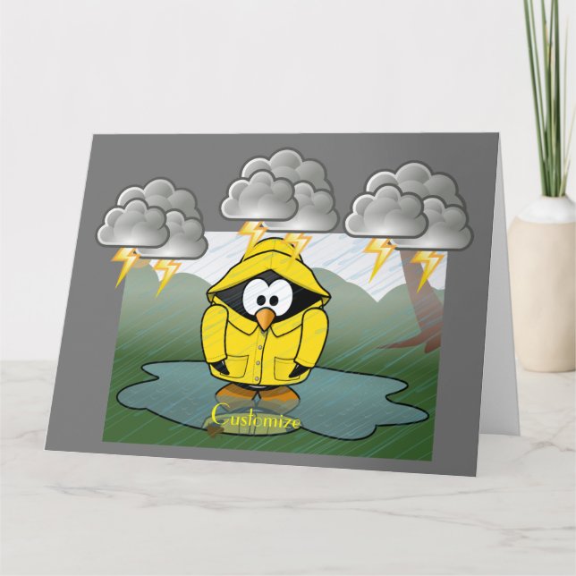Carte Shivering Rainy Day Penguin Thunder_Cove (Devant)
