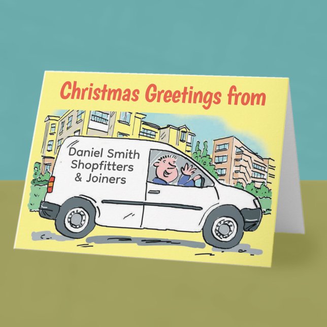 Carte Shopfitters & Joiners White Van Christmas Card (Créateur téléchargé)