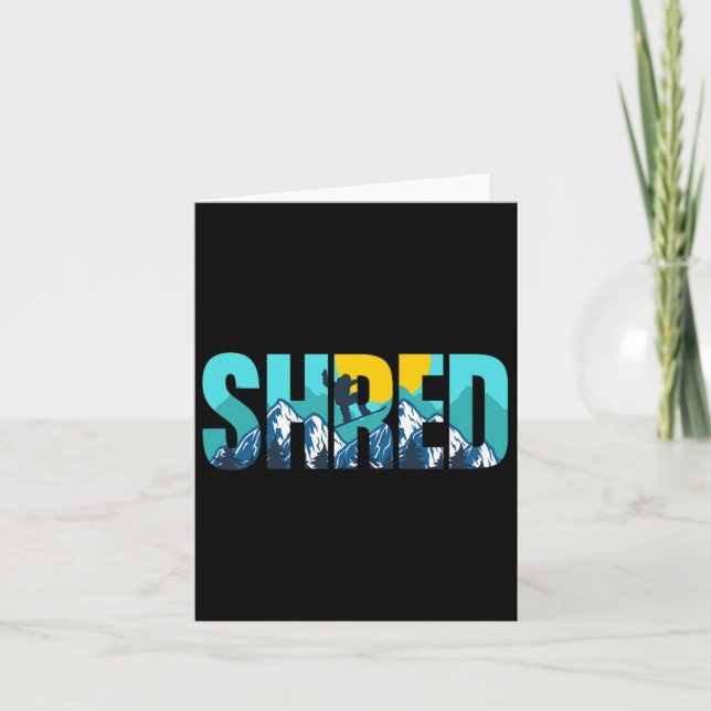 Carte Shred Mountain Snowboard Pistes Sunset Graphisme (Devant)