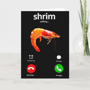 Carte Shrim appelle mal orthographié drôle crevette appe