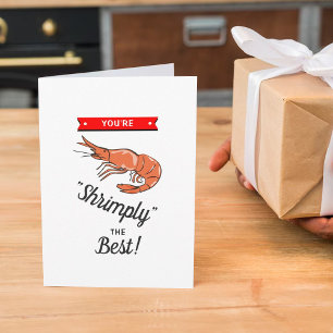 Carte "Shrimply The Best" Funny Whimsy Saint-Valentin