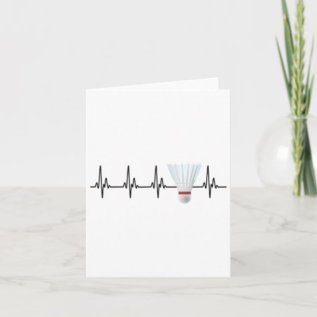 Carte Shutter Heartbeat Drôle Joueur Badminton (Devant)