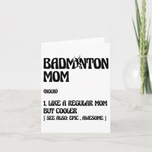 Carte Shuttle du joueur de Badminton Mom
