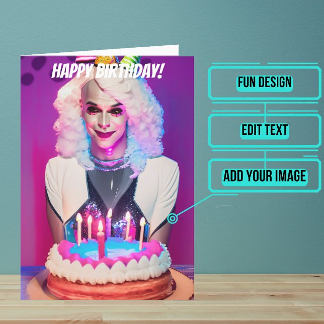 Carte Shy Drag Queen drôle Anniversaire (Make sure their LGBTQ+ birthday is as gay as they are.)