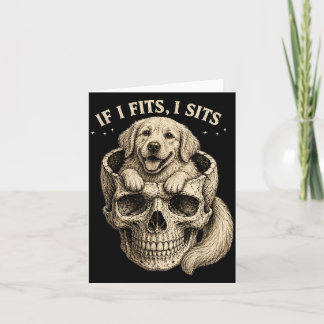 Carte Si ça rentre ça reste Crâne de Golden Retriever Go