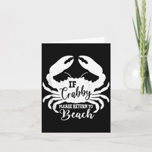 Carte Si crabby retourne à la plage mer crabe côtier drô
