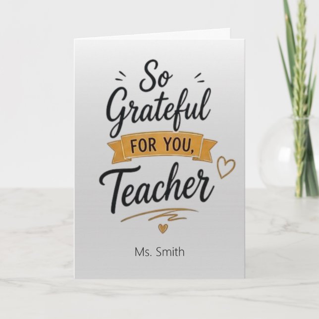 Carte Si Grateful pour vous enseignant personnalisé  (Devant)