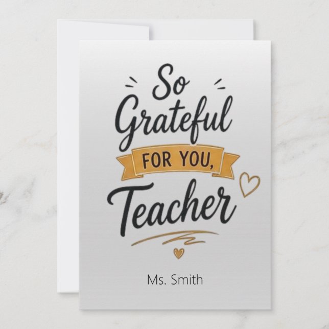 Carte Si Grateful pour vous enseignant personnalisé  (Devant)