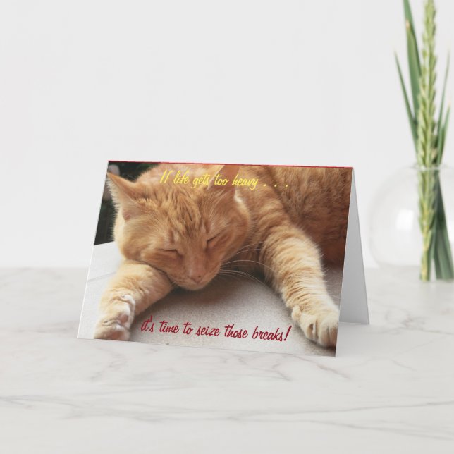 Carte Si la vie devient trop lourde Inspiration Card cat (Devant)