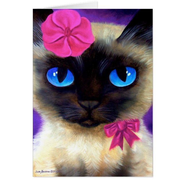 Carte Siamese Cat Art (Devant)