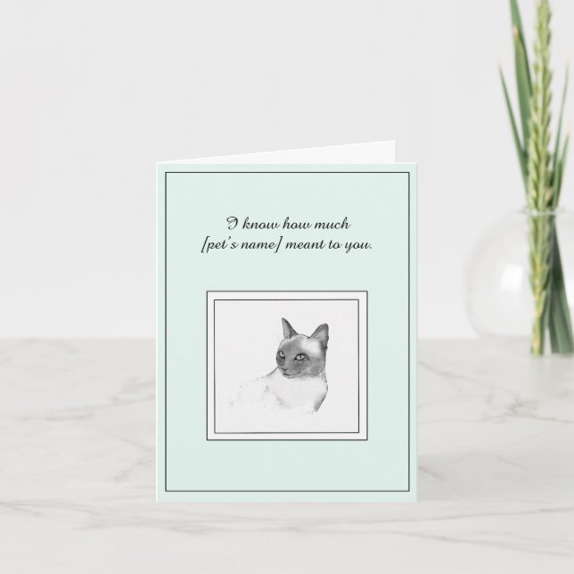 Carte Siamese Chat Sympathy Card (Devant)