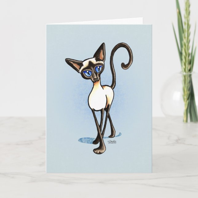 Carte Siamese Seal Point Crosswalk Off-Leash (Devant)