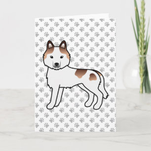 Carte Siberian Husky piebalde rouge Chien de dessin anim
