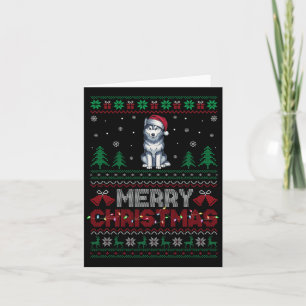 Carte Sibérie Husky Amoureux de les chiens Santa Hat sap
