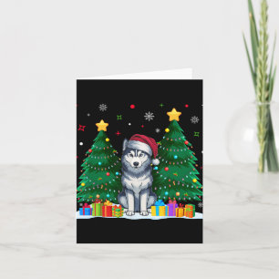 Carte Sibérie Husky Amoureux de les chiens Santa Hat Vil