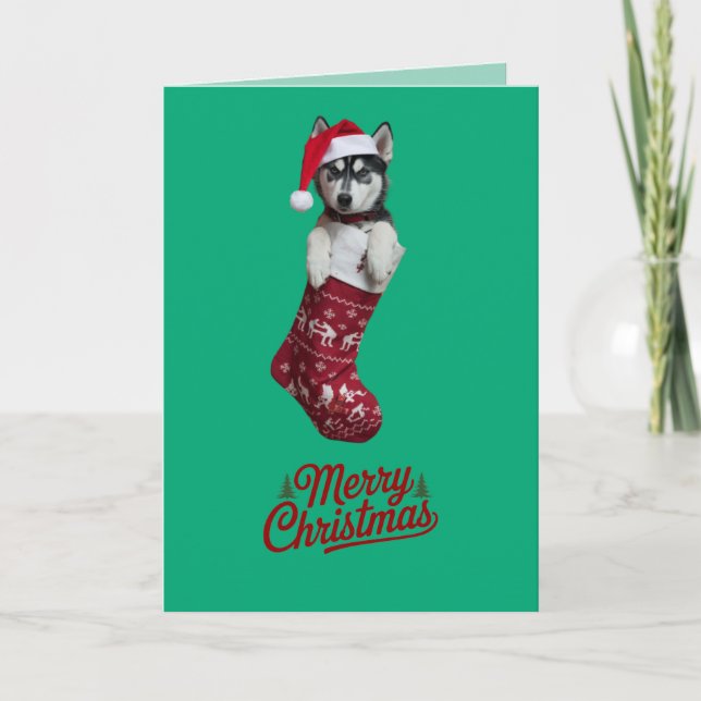 Carte Sibérie Husky Christmas Stocking (Devant)