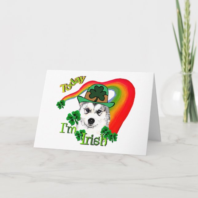 Carte Sibérien Husky Jour de la Saint Patrick (Devant)