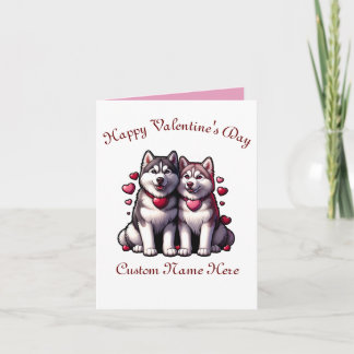 Carte Sibérien Husky Valentine couple